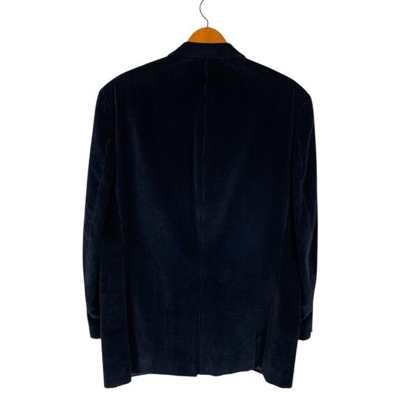 Chaps Ralph Lauren Cotton Corduroy Sport Coat Blazer Black Men's Sz 44L Classic - Picture 2 of 12